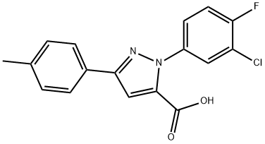 1-(3-CHLORO-4-FLUOROPHENYL)-3-P-TOLYL-1H-PYRAZOLE-5-CARBOXYLIC ACID Structural