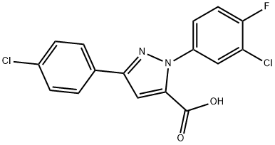 1-(3-CHLORO-4-FLUOROPHENYL)-3-(4-CHLOROPHENYL)-1H-PYRAZOLE-5-CARBOXYLIC ACID Structural