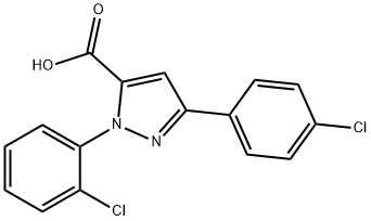 1-(2-CHLOROPHENYL)-3-(4-CHLOROPHENYL)-1H-PYRAZOLE-5-CARBOXYLIC ACID Structural