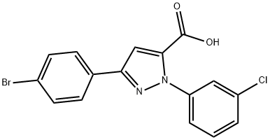 3-(4-BROMOPHENYL)-1-(3-CHLOROPHENYL)-1H-PYRAZOLE-5-CARBOXYLIC ACID Structural