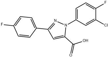 1-(3-CHLORO-4-FLUOROPHENYL)-3-(4-FLUOROPHENYL)-1H-PYRAZOLE-5-CARBOXYLIC ACID Structural