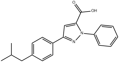 3-(4-ISOBUTYLPHENYL)-1-PHENYL-1H-PYRAZOLE-5-CARBOXYLIC ACID Structural