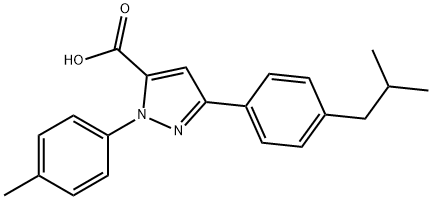 3-(4-ISOBUTYLPHENYL)-1-P-TOLYL-1H-PYRAZOLE-5-CARBOXYLIC ACID Structural