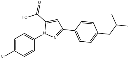 1-(4-CHLOROPHENYL)-3-(4-ISOBUTYLPHENYL)-1H-PYRAZOLE-5-CARBOXYLIC ACID Structural