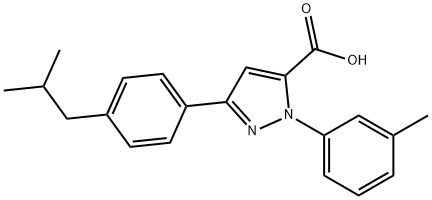 3-(4-ISOBUTYLPHENYL)-1-M-TOLYL-1H-PYRAZOLE-5-CARBOXYLIC ACID Structural