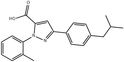 3-(4-ISOBUTYLPHENYL)-1-O-TOLYL-1H-PYRAZOLE-5-CARBOXYLIC ACID Structural