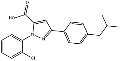 1-(2-CHLOROPHENYL)-3-(4-ISOBUTYLPHENYL)-1H-PYRAZOLE-5-CARBOXYLIC ACID Structural