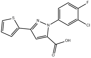 1-(3-CHLORO-4-FLUOROPHENYL)-3-(THIOPHEN-2-YL)-1H-PYRAZOLE-5-CARBOXYLIC ACID Structural