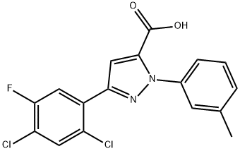 3-(2,4-DICHLORO-5-FLUOROPHENYL)-1-M-TOLYL-1H-PYRAZOLE-5-CARBOXYLIC ACID Structural