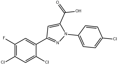 3-(2,4-DICHLORO-5-FLUOROPHENYL)-1-(4-CHLOROPHENYL)-1H-PYRAZOLE-5-CARBOXYLIC ACID Structural