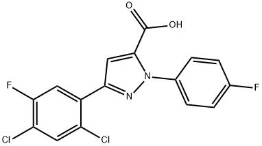 3-(2,4-DICHLORO-5-FLUOROPHENYL)-1-(4-FLUOROPHENYL)-1H-PYRAZOLE-5-CARBOXYLIC ACID Structural