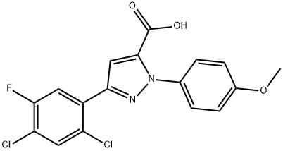 3-(2,4-DICHLORO-5-FLUOROPHENYL)-1-(4-METHOXYPHENYL)-1H-PYRAZOLE-5-CARBOXYLIC ACID Structural