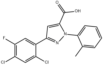 3-(2,4-DICHLORO-5-FLUOROPHENYL)-1-O-TOLYL-1H-PYRAZOLE-5-CARBOXYLIC ACID Structural