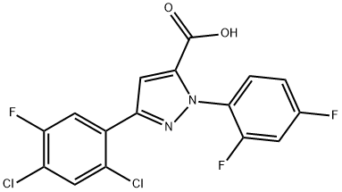 3-(2,4-DICHLORO-5-FLUOROPHENYL)-1-(2,4-DIFLUOROPHENYL)-1H-PYRAZOLE-5-CARBOXYLIC ACID