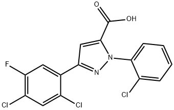 3-(2,4-DICHLORO-5-FLUOROPHENYL)-1-(2-CHLOROPHENYL)-1H-PYRAZOLE-5-CARBOXYLIC ACID Structural