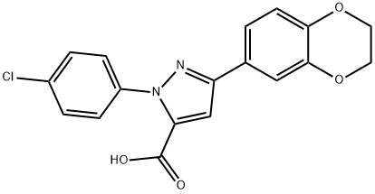 1-(4-CHLOROPHENYL)-3-(2,3-DIHYDROBENZO[B][1,4]DIOXIN-7-YL)-1H-PYRAZOLE-5-CARBOXYLIC ACID Structural