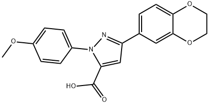 3-(2,3-DIHYDROBENZO[B][1,4]DIOXIN-7-YL)-1-(4-METHOXYPHENYL)-1H-PYRAZOLE-5-CARBOXYLIC ACID Structural