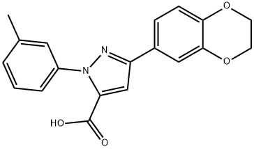 3-(2,3-DIHYDROBENZO[B][1,4]DIOXIN-7-YL)-1-M-TOLYL-1H-PYRAZOLE-5-CARBOXYLIC ACID Structural