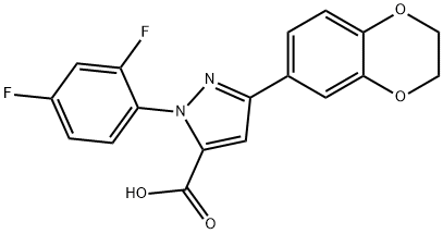 1-(2,4-DIFLUOROPHENYL)-3-(2,3-DIHYDROBENZO[B][1,4]DIOXIN-7-YL)-1H-PYRAZOLE-5-CARBOXYLIC ACID Structural