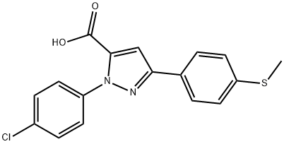 2-(4-CHLORO-PHENYL)-5-(4-METHYLSULFANYL-PHENYL)-2H-PYRAZOLE-3-CARBOXYLIC ACID Structural