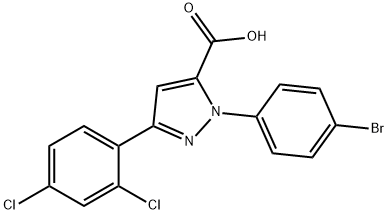 1-(4-BROMOPHENYL)-3-(2,4-DICHLOROPHENYL)-1H-PYRAZOLE-5-CARBOXYLIC ACID Structural