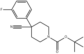 1-N-BOC-4-(3-FLUOROPHENYL)PIPERIDINE-4-CARBONITRILE Structural