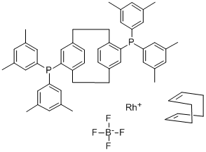 (R)-(-)-4,12-BIS(DI-3,5-XYLYLPHOSPHINO)[2.2]PARACYCLOPHANE(1,5-CYCLOOCTADIENE)RHODIUM(I) TETRAFLUOROBORATE Structural