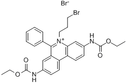 3,8-BIS-ETHOXYCARBONYLAMINO-5-(3-BROMO-PROPYL)-6-PHENYL-PHENANTHRIDINIUM BROMIDE Structural