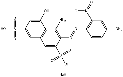 4-Amino-3-[(4-amino-2-nitrophenyl)azo]-5-hydroxy-2,7-naphthalenedisulfonic acid disodium salt Structural