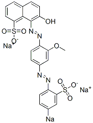 7-Hydroxy-8-[[2-methoxy-4-[(4-sodiosulfophenyl)azo]phenyl]azo]naphthalene-1-sulfonic acid sodium salt