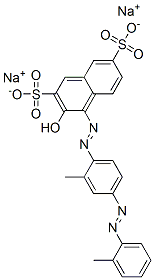 disodium 3-hydroxy-4-[[2-methyl-4-[(o-tolyl)azo]phenyl]azo]naphthalene-2,7-disulphonate Structural
