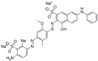 3-[[4-[(4-Amino-2-sodiosulfophenyl)azo]-5-methyl-2-methoxyphenyl]azo]-4-hydroxy-7-phenylaminonaphthalene-2-sulfonic acid sodium salt