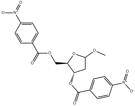 METHYL-2-DEOXY-3,5-DI-O-P-NITROBENZOYL-D-RIBOFURANOSIDE Structural