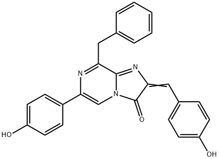 Imidazo[1,2-a]pyrazin-3(2H)-one,  6-(4-hydroxyphenyl)-2-[(4-hydroxyphenyl)methylene]-8-(phenylmethyl)-  (9CI) Structural