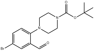 4-(4-Bromo-2-formyl-phenyl)-piperazine-1-carboxylic acid tert-butyl ester Structural