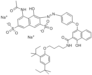 5-ACETAMIDO-3-[4-[3-[4-(2,4-DI-T-PENTYLPHENOXY)BUTYLCARBAMOYL]-4-HYDROXY-1-NAPHTHYLOXY]PHENYLAZO]-4-HYDROXY-2,7-NAPHTHALENEDISULFONIC ACID DISODIUM SALT Structural