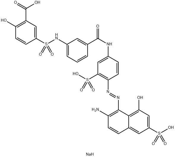 5-[[[3-[[[4-[(2-Amino-8-hydroxy-6-sulfo-1-naphthalenyl)azo]-3-sulfophenyl]amino]carbonyl]phenyl]amino]sulfonyl]-2-hydroxybenzoic acid trisodium salt Structural