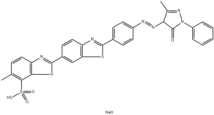 sodium 2'-[4-[(4,5-dihydro-3-methyl-5-oxo-1-phenyl-1H-pyrazol-4-yl)azo]phenyl]-6-methyl[2,6'-bibenzothiazole]-7-sulphonate 