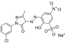 sodium 3-[[1-(3-chlorophenyl)-4,5-dihydro-3-methyl-5-oxo-1H-pyrazol-4-yl]azo]-2-hydroxy-5-nitrobenzenesulphonate  Structural