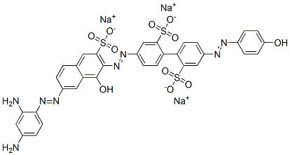 trisodium 4-[[7-[(2,4-diaminophenyl)azo]-1-hydroxy-3-sulphonato-2-naphthyl]azo]-4'-[(4-hydroxyphenyl)azo][1,1'-biphenyl]-2,2'-disulphonate  