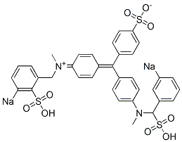 N-Methyl-N-[4-[[4-[N-methyl-N-(3-sodiosulfobenzyl)amino]phenyl](4-sulfonatophenyl)methylene]-2,5-cyclohexadien-1-ylidene]-3-sodiosulfobenzenemethanaminium Structural