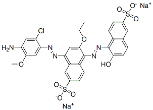 4-[(4-Amino-2-chloro-5-methoxyphenyl)azo]-2-ethoxy-2'-hydroxy-[1,1'-azobisnaphthalene]-6,6'-disulfonic acid disodium salt Structural