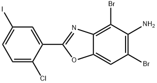 4,6-DIBROMO-2-(2-CHLORO-5-IODOPHENYL)-1,3-BENZOXAZOL-5-AMINE Structural