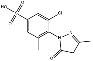 5-chloro-6-(4,5-dihydro-3-methyl-5-oxo-1H-pyrazol-1-yl)toluene-3-sulphonic acid  Structural