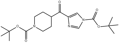 TERT-BUTYL 4-(1-(TERT-BUTOXYCARBONYL)-1H-IMIDAZOLE-4-CARBONYL)PIPERIDINE-1-CARBOXYLATE Structural