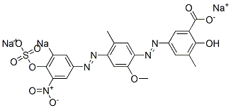 2-Hydroxy-5-[[4-[(4-hydroxy-3-nitro-5-sodiosulfophenyl)azo]-5-methyl-2-methoxyphenyl]azo]-3-methylbenzoic acid sodium salt Structural