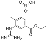 3-[(Aminoiminomethyl)amino]-4-methylbenzoic acid ethyl ester mononitrate Structural Picture