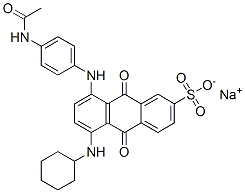 8-[[4-(Acetylamino)phenyl]amino]-5-cyclohexylamino-9,10-dihydro-9,10-dioxoanthracene-2-sulfonic acid sodium salt Structural