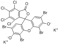 dipotassium 3,6-dichloro-2-(2,4,5,7-tetrabromo-6-oxido-3-oxoxanthen-9-yl)benzoate  Structural