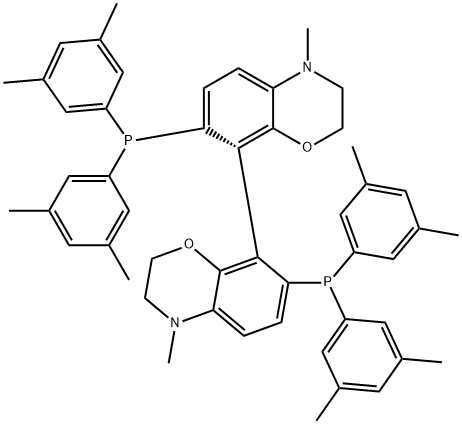 R-(+)-N,N'-DIMETHYL-7,7'-BIS(DI(3,5-XYLYL)PHOSPHINO)-3,3',4,4'-TETRAHYDRO-8,8'-BI-2H-1,4-BENZOXAZINE ISOPROPANOL ADDUCT Structural